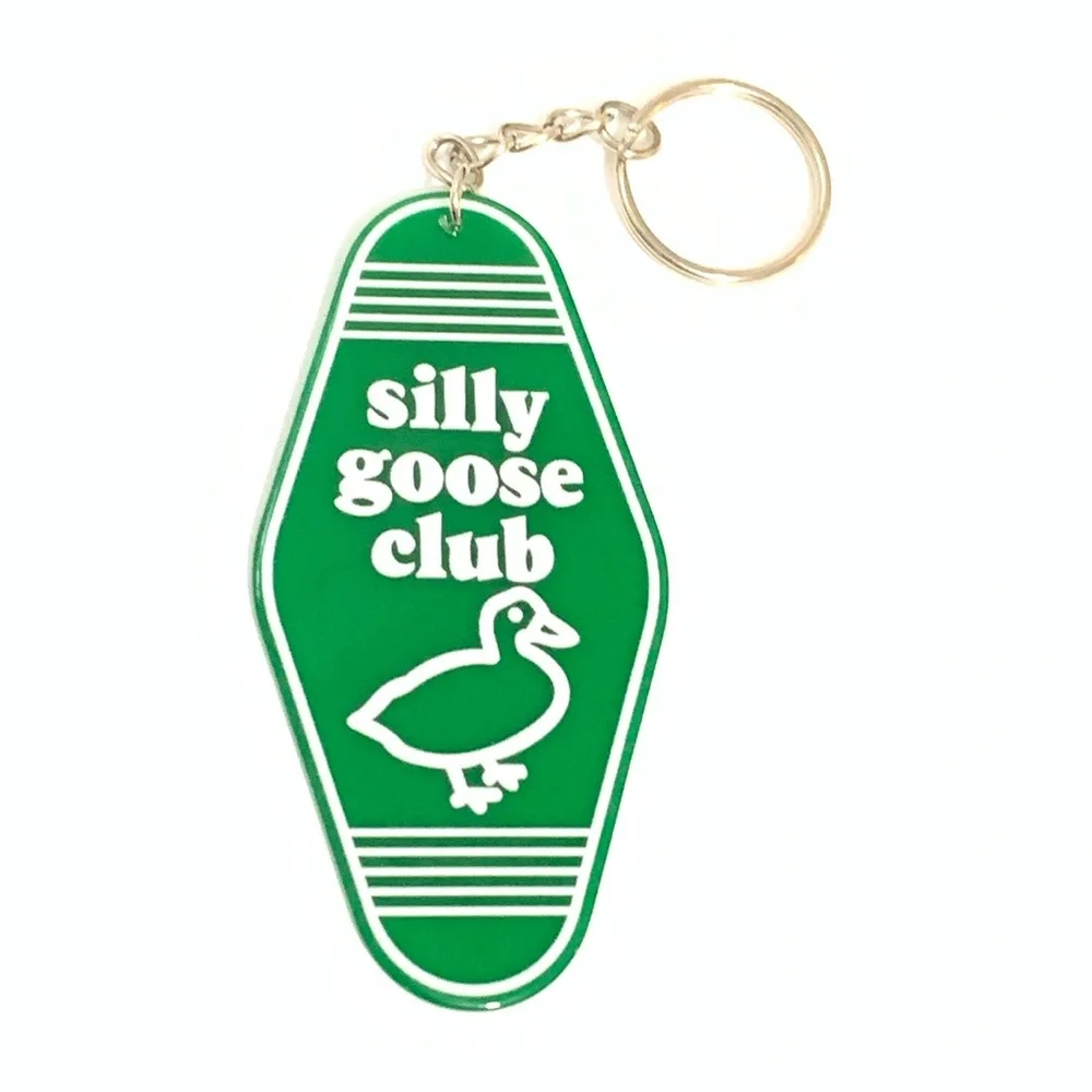 New Green Silly Goose Club Keychain